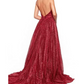 Gold Deep V-neck Prom Dresses Tulle Formal Dresses Long Evening Dresses Sparkly