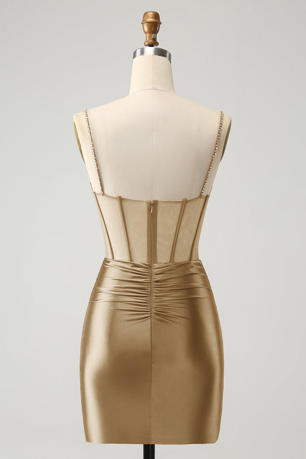Chic Bodycon Pleated Corset Short Homecoming Dress with Beading Sexy