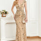 Burgundy Mermaid Long Appliqued Prom Dress Sparkly Evening Dresses