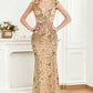 Burgundy Mermaid Long Appliqued Prom Dress Sparkly Evening Dresses