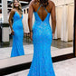 Gougeous Deep V-Neck Mermaid Long Prom Dress