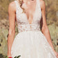 A-Line/Princess V-Neck Floor-Length Wedding Dress Sexy