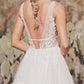 A-Line/Princess V-Neck Floor-Length Wedding Dress Sexy