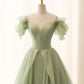 A-Line Tulle Long Prom Dress Pure Color