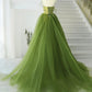 A-Line Tulle Long Prom Dress Pure Color