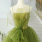 A-Line Tulle Long Prom Dress Pure Color