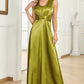 Sparkly Green Sheath Long Satin Prom Dress Sexy Evening Dresses