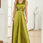Sparkly Green Sheath Long Satin Prom Dress Sexy Evening Dresses