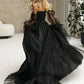 Black Corset A-Line Long Sleeves Wedding Dresses With Off-The-Shoulder Sexy