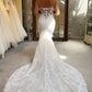 Ivory Lace Strapless Mermaid Long Wedding Dress Off Shoulder Sexy