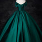 A-Line Formal Satin Floor Length V-Neck Evening Dresses Elegant Prom Dress