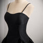 Black A-Line Satin Short Prom Dress Homecoming Dress Solid Color Party Dress