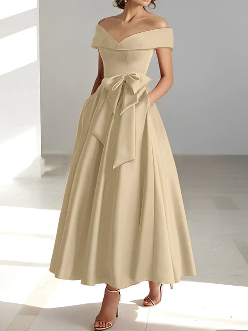 A-Line Off-The-Shoulder Mother Of The Bride Dresses Sexy Evening Dress