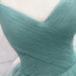 Sparkling Quinceanera Dress V Neck Tulle Long Prom Dress Green Sweet Dress Floor Length