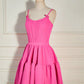 A-Line/Princess Scoop Sleeveless Short/Mini Party Dance Cocktail Homecoming Dress With Ruffles Hot Pink