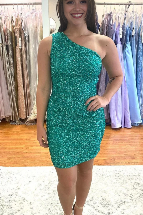 Charming One Shoulder Short Prom Dress Lovely Homecoming Dress Cute Birthday Party Dress