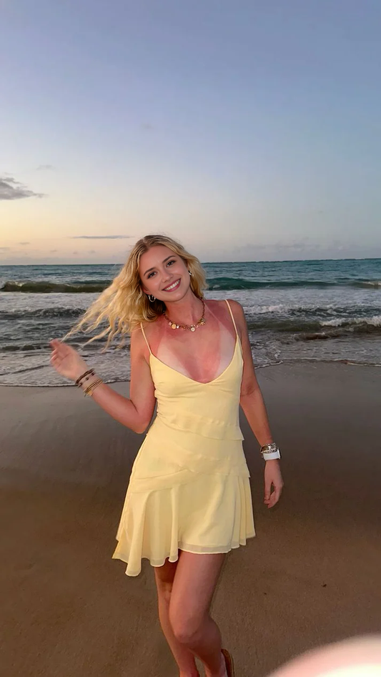 Sweetheart A-Line Spaghetti Straps Sleeveless Short Summer Dress Lovely Homecoming Dress Charming Vacation Beach Dress
