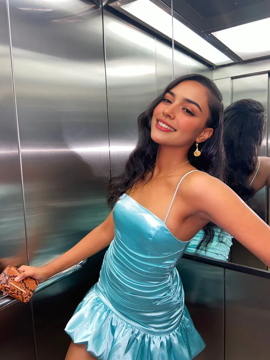 Sweet Sheath Satin Sleeveless Short Prom Dress Lovely Homecoming Dress Simple Birthday Party Dress
