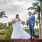 Illustion Scoop Neck Floral Lace Wedding Dress Floor Length Wedding Gown Elegant
