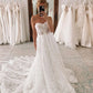 Sweetheart Neck Ball Gown Lace Wedding Dress With Detachable Puff Sleeves Beautiful