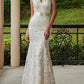 Lace Sheath/Column V-Neck Wedding Dresses With Bow(S) Sweep Train Sleeveless Elegant