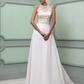 Wedding Dresses Jewel Neck Floor Length Chiffon Lace Regular Straps See-Through with Sash Ribbon