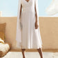 A-Line/Princess V-Neck Floor-Length Tea-Length Cocktail Dress With Watteau Train Elegant