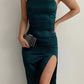 Sexy Sheath Spaghetti Straps Prom Dress Slit Party Dress Simple Cocktail Dresses Formal Dress