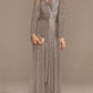 Mermaid/Trumpet V-Neck Long Sleeves Floor-Length Party Cocktail Dress With Sequins Sparkly Evening Dress