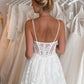 Sweetheart Neck Ball Gown Lace Wedding Dress With Detachable Puff Sleeves Beautiful