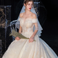 Ball Gown Wedding Dresses Off Shoulder Cathedral Train Tulle Lace Over Satin Sleeveless Formal Elegant with Crystals