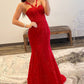 Hot Mermaid Halter Lace Prom Dresses With Appliques Floor Length Beautiful