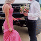 Hot Mermaid Halter Lace Prom Dresses With Appliques Floor Length Beautiful