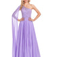 Hot Selling Purple One Shoulder Prom Dresses Zipper Up With Bead Sexy Evening Dresses