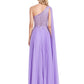 Hot Selling Purple One Shoulder Prom Dresses Zipper Up With Bead Sexy Evening Dresses