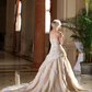 A-Line Wedding Dresses Strapless Cathedral Train Taffeta Beaded Lace Strapless Glamorous Plus Size with Beading Lace Insert