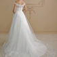 Ball Gown Wedding Dresses Off Shoulder Court Train Lace Tulle Cap Sleeve Country Glamorous See-Through Plus Size Backless with Sashes Ribbons Bow(s)