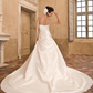 Princess A-Line Wedding Dresses Strapless Chapel Train Satin Sleeveless Long