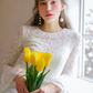 A-Line Wedding Dresses Jewel Neck Lace Long Sleeve Romantic with Appliques Beautiful