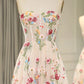 A-Line Prom Dress with Embroidery Flower Tulle Sweetheart Long With Flowers