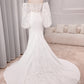Ivory Mermaid Sweetheart V-Neck Court Train Bridal Dress With Appliqued Lace Off Shoulder