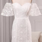 Ivory Mermaid Sweep Train Bridal Dress With Short Sleeves Off Shoulder