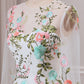 Ivory Flower A-Line Round Neck Tulle Wedding Dress with Long Sleeves Beautiful