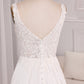 Ivory A Line Square Neck Corset Court Train Bridal Dress With Slit Long