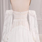 Ivory A Line Sweetheart Long Sleeves Chapel Train Wedding Dresses With Fringe Off Shoulder