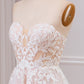 Detachable A Line Sweetheart Tulle Wedding Dress with Lace Off Shoulder