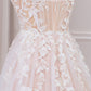 Detachable A Line Sweetheart Tulle Wedding Dress with Lace Off Shoulder