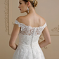 Ball Gown Wedding Dresses Off Shoulder Court Train Lace Tulle Cap Sleeve Country Glamorous See-Through Plus Size Backless with Sashes Ribbons Bow(s)