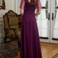 A-Line V-Neck Mother of the Bride Dress Beaded Tulle Evening Dresses Wedding Guest Party Dresses Elegant