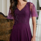 A-Line V-Neck Mother of the Bride Dress Beaded Tulle Evening Dresses Wedding Guest Party Dresses Elegant